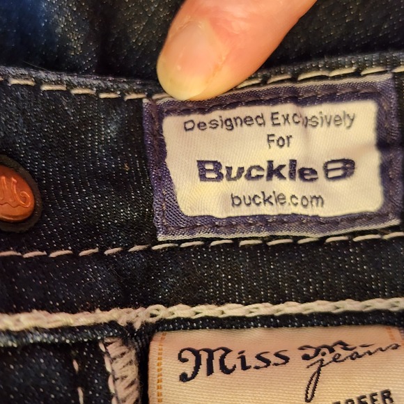 Miss Me Womens 28 Easy Boot Jeans JE5685ER Dark Blue Embroidered Studded - Picture 11 of 12